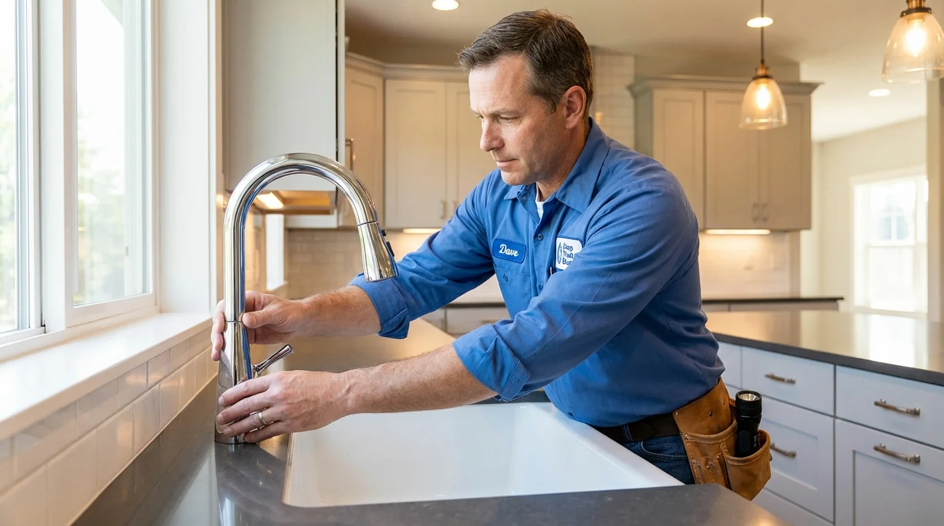 Kitchen faucet installation by Johns Plumbing LLC in West Fargo